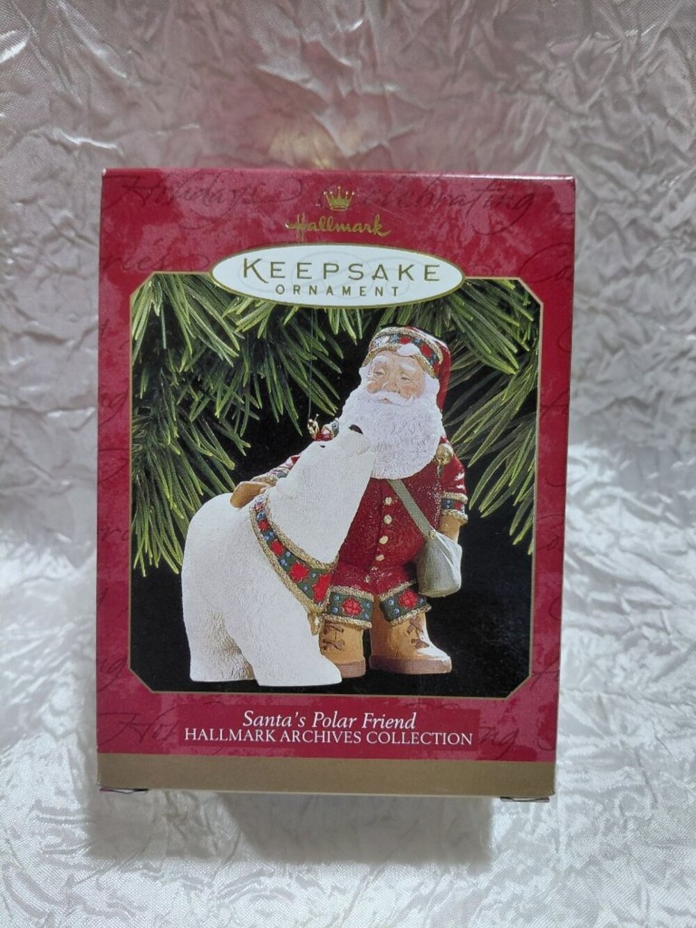 Santas Polar Friend Handcrafted Archives Collection Hallmark Ornament NOB